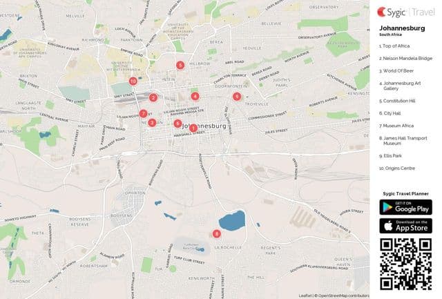 ヨハネスブルグ（ジョバーグ・ジョジ）の観光マップ