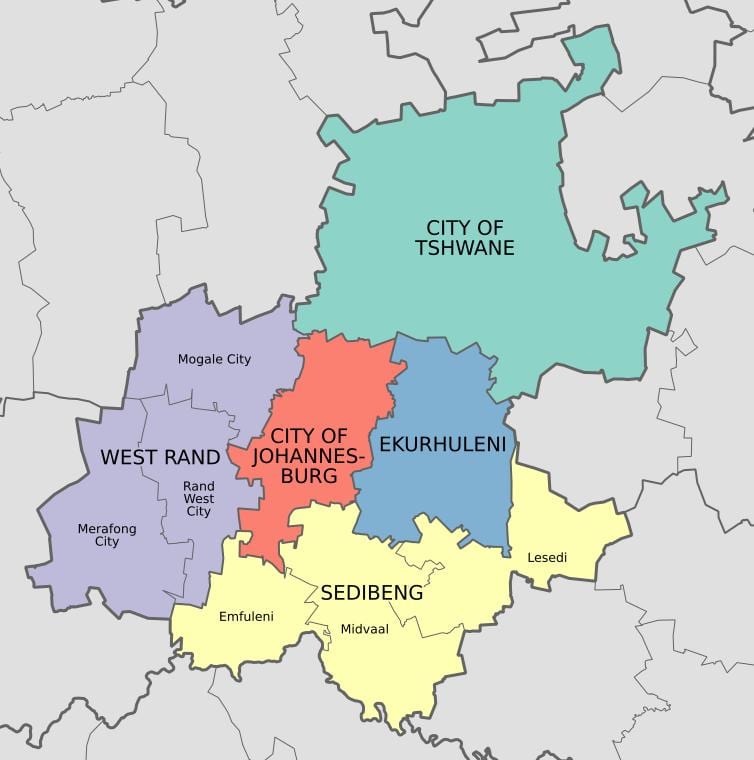 ヨハネスブルグ（Joburg Jozi）地区マップ